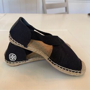 Tory Burch Catalina-Espadrilles-Canvas Cream and Black Size 6